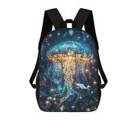 sinyumoney Jellyfish Glow in The Dark Mochila Escolar Infantil Impresa En 3D 17inch Mochilas De Moda Para Niños De Primaria Y Secundaria