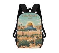 sinyumoney Jerusalem, Israel Travel Poster Mochila Escolar Ligera E Informal Para Adolescentes, Niños, Mujeres Y Hombres 17inch