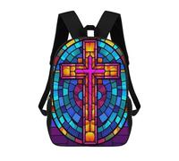 sinyumoney Jesus Christ Cross Glass Mochila Escolar Infantil Con Impresión 3D, Mochila Escolar Informal Para Niños De Primaria Y Secundaria 17inch