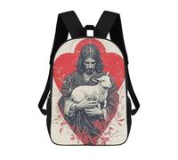 sinyumoney Jesus Christ Holding Lamb Mochila Escolar Impermeable Para Computadora Para Niñas, Niños Y Adolescentes 17inch