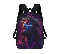 sinyumoney Jesus Christ Neon Art Mochila Escolar Infantil Impresa En 3D Para Niños, Mochilas De Viaje, Bolsas Para Libros Para Niños Estudiantes De Primaria 17inch
