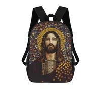 sinyumoney Jesus Christ Portrait Gustav Style Mochila Escolar De Moda Para Estudiantes, Adecuada Para Niños Y Niñas, Mochila Informal Para Viajes Al Aire Libre, Esencial Para El Día A Día 17inch