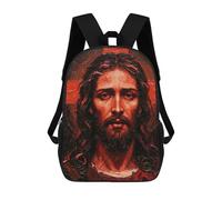 sinyumoney Jesus Christ Portrait Mochila Escolar Para Niños De 17 Pulgadas, Mochila Informal De Viaje Para Niños Y Niñas, Mochila De Gran Capacidad Para El Día A Día 17inch