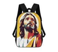 sinyumoney Jesus Christ Portrait Mochilas Para Niños, Mochilas Escolares Personalizadas En 3D Para Niños Y Niñas, Mochilas Escolares Grandes, Mochilas Informales Para El Día A Día 17inch