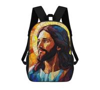 sinyumoney Jesus Christ Stained Glass Mochila Escolar Infantil, Mochilas Impresas En 3D, Mochilas Escolares De Moda Para Niños De Primaria Y Secundaria 17inch