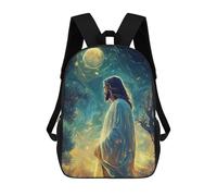 sinyumoney Jesus Christ Starry Night Mochilas Infantiles Mochila Escolar Mochila Impresa En 3D Para Niños Mochilas De Viaje Bolsas Para Libros Mochila Escolar Para Niños 17inch