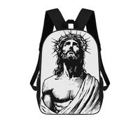 sinyumoney Jesus Christ with Crown of Thorns Mochila Infantil, Mochila Escolar Impresa En 3D, Mochila Para Niños Y Niñas, Mochila Escolar Ajustable Para La Escuela Primaria 17inch