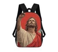 sinyumoney Jesus Christ with Raised Fist Mochila Infantil Para Niñas Y Niños, Mochila De Día, Escuela Primaria, Perfecta Para La Vuelta Al Cole O Educación Física, Regalos Y Viajes 17inch