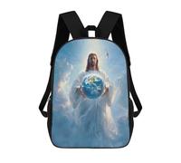 sinyumoney Jesus Holding Earth Painting Mochila Escolar Secundaria Informal Para Viajes, Mochilas Para La Escuela Secundaria, Para Acampar, Aventuras Al Aire Libre Y Viajes Diarios 17inch