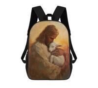 sinyumoney Jesus Holding Lamb Painting-3 Mochilas Escolares, De Viaje Y Universitarias Para La Escuela/trabajo/viajes 17inch