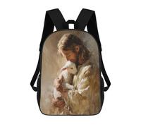 sinyumoney Jesus Holding Lamb Painting-4 17inch Mochila Escolar Impresa En 3D Para Niños, Mochila Escolar Informal De Moda, Mochilas De Viaje Para Niños Y Estudiantes.