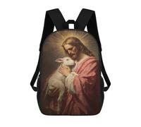 sinyumoney Jesus Holding Lamb Painting-8 Mochila Mochila Informal Para El Día A Día, Para La Escuela, El Trabajo Y Los Viajes Para Hombres, Mujeres Y Adolescentes 17inch