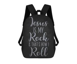 sinyumoney Jesus Is My Rock, Thats How I Roll Mochila Escolar, Mochila De Viaje, Mochila Universitaria, Mochilas Para El Campus, Actividades Al Aire Libre, Viajes Y Deportes 17inch