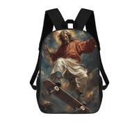 sinyumoney Jesus Skateboarding Mochila Escolar Para Niños De 17 Pulgadas, Mochila Informal De Viaje Para Niños Y Niñas, Mochila De Gran Capacidad Para El Día A Día 17inch