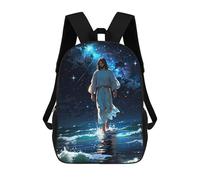 sinyumoney Jesus Walking Water Mochila Escolar Infantil Estampada Para Adultos Y Niños, Mochila De Viaje Para El Día A Día 17inch