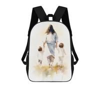 sinyumoney Jesus Walking with Children Mochilas Informales Para Niños, Mochila Escolar Para Adolescentes, Niñas Y Niños, Mochilas Para Libros 17inch