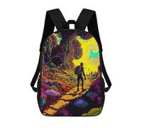 sinyumoney Journey Through Vibrant Fantasy Mochilas Escolares Impresas En 3D, Mochila Escolar Informal Para Niños, Mochila Escolar De Moda Para Estudiantes De Secundaria 17inch