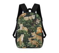 sinyumoney Jungle Animal Wallpaper Mochila Escolar De 17 Pulgadas Para Adolescentes, Con Estampado 3D, Ajustable Y Con Bolsillos, Ideal Para Niños, Niñas Y Estudiantes.