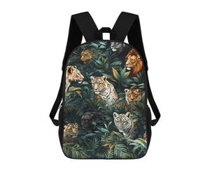 sinyumoney Jungle Cats in Amazon Rainforest Mochila Escolar Grande Resistente Al Agua Para Portátil Para Adolescentes, Niñas, Niños, Mujeres Y Hombres 17inch