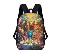 sinyumoney Jungle Dinner Party Mochila Infantil, Mochila Escolar Para Niños, Mochila Escolar Infantil Con Estampado 3D De Dibujos Animados, Mochila De Gran Capacidad Para Niños Y Niñas 17inch