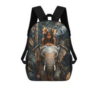 sinyumoney Jungle Girl And Elephant Mochila Infantil, Mochila Escolar Impresa En 3D, Mochila Para Niños Y Niñas, Mochila Escolar Ajustable Para La Escuela Primaria 17inch