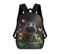 sinyumoney Jungle Hippo with Butterflies -3 Mochilas Infantiles Impresas En 3D Para Niños. Mochilas De Viaje De Moda Para Niños. Mochila Escolar Para Estudiantes De Primaria Y Secundaria.
