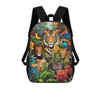 sinyumoney Jungle Majesty Big Cats in Bloom Mochila Escolar Para Niños, Mochila Escolar Impresa En 3D Para Estudiantes De Primaria Y Secundaria 17inch