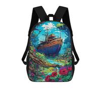 sinyumoney Jungle Shipwreck Paradise Mochila Escolar Impresa En 3D Para Niños Y Niñas, Mochila Para Portátil Para Niños/estudiantes/adultos 17inch