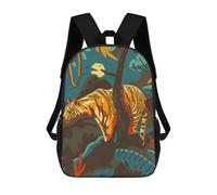 sinyumoney Jungle Tiger Moonlit Night Mochila Escolar Para Niñas Y Niños, Mochilas De Gran Capacidad, Mochilas Ligeras Para Niños Y Estudiantes 17inch