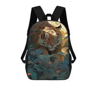 sinyumoney Jungle Tiger Portrait -3 Mochila Escolar Infantil, Mochilas Impresas En 3D, Mochilas Escolares De Moda Para Niños De Primaria Y Secundaria 17inch