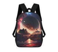 sinyumoney Jupiter Mountain Lake Mochilas De Moda Impresas En 3D 17inch Mochila Escolar Informal Para Niños De Primaria Y Secundaria