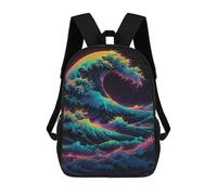 sinyumoney Kanagawa Great Wave Ocean Mochilas Para Niños, Mochilas Escolares Personalizadas En 3D Para Niños Y Niñas, Mochilas Escolares Grandes, Mochilas Informales Para El Día A Día 17inch