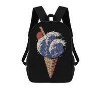 sinyumoney Kanagawa Ice Cream Mochila Escolar Mochilas Escolares Para Niñas Y Niños Mochila Con Bolsillo Mochila Escolar De Moda Para Niños 17inch