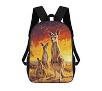 sinyumoney Kangaroo Family Sunset Mochila Escolar, Mochila De Viaje, Mochila Universitaria Para Niños/niñas/adolescentes 17inch