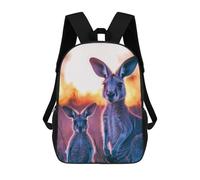 sinyumoney Kangaroo Family Sunset Mochila Escolar Resistente Al Agua Para Computadora, Ideal Para Campus, Actividades Al Aire Libre, Viajes Y Deportes 17inch