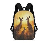 sinyumoney Kangaroo Family Sunset Mochilas Impresas En 3D Para Niños, Mochila Escolar, Mochila De Moda Para Niños De Primaria Y Secundaria 17inch