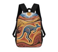 sinyumoney Kangaroo in Australian Outback Illustration Mochila Escolar Infantil Impresa En 3D Para Niños, Mochilas De Viaje De Alta Capacidad, Bolsas Para Libros, Mochila Escolar Infantil 17inch