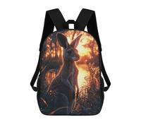 sinyumoney Kangaroo in Golden Sunset Light Mochila Escolar Infantil Impresa En 3D Para Niños, Mochilas De Viaje, Bolsas Para Libros Para Niños Estudiantes De Primaria 17inch