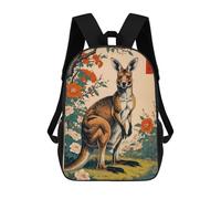 sinyumoney Kangaroo Japanese Art Mochila Escolar Para Niñas Mochila Impermeable Mochila Informal De Día Mochila Ligera Para Niño Y Niña Mochila Escolar 17inch