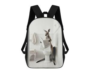 sinyumoney Kangaroo on Toilet Mochilas Para Niños Mochila Escolar Mochila Escolar Impresa En 3D Para Niños Estudiantes De Primaria Y Secundaria 17inch