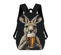 sinyumoney Kangaroo with Beer Mochila Escolar Mochila Informal Para El Día A Día Mochila Escolar Para El Trabajo Bolsa De Viaje Para Acampar Aventuras Al Aire Libre Y Viajes Diarios 17inch