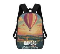 sinyumoney Kansas Hot Air Balloon Sunset Mochila, Mochila Escolar Impresa En 3D, Bolsa Para El Almuerzo Escolar, Mochila De Viaje, Mochila Para Amigos, Mochila Escolar Para Niñas Y Niños 17inch