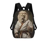sinyumoney Karate Lion Mochilas Para Niños, Mochilas Escolares Personalizadas En 3D Para Niños Y Niñas, Mochilas Escolares Grandes, Mochilas Informales Para El Día A Día 17inch