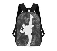 sinyumoney Karate Silhouette Mochila Escolar Para Niños Con Impresión 3D, Mochila Moderna Para Niños Y Niñas, Mochila Informal Para Estudiantes. 17inch