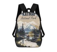 sinyumoney Katmai National Park Mochila Escolar Para Niños, Mochila Escolar De Gran Capacidad Para Niños, Mochila Escolar 3D, Regalos Para Niños 17inch