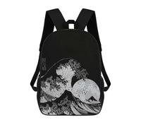 sinyumoney Katsushika Hokusai Wave Mochila Escolar Infantil Impresa En 3D Para Niños, Mochilas De Viaje De Alta Capacidad, Bolsas Para Libros, Mochila Escolar Infantil 17inch