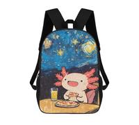 sinyumoney Kawaii Axoloti Eating Pizza Mochila, Mochila Infantil, Mochila Escolar Para Estudiantes, Mochila Para Libros, Mochila Escolar Impresa En 3D Para Niños Y Niñas 17inch