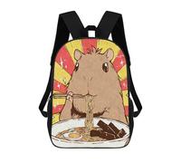 sinyumoney Kawaii Capybara Ramen Mochila Escolar Infantil De Moda Informal Mochilas Infantiles Impresas En 3D Mochila Grande Para Niño 17inch