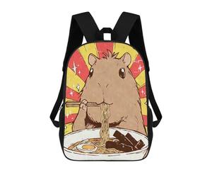 sinyumoney Kawaii Capybara Ramen Mochila Escolar Infantil De Moda Informal Mochilas Infantiles Impresas En 3D Mochila Grande Para Niño 17inch