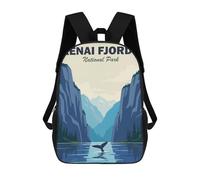 sinyumoney Kenai Fjords National Park Mochila, Mochila Infantil, Mochila Escolar Para Estudiantes, Mochila Para Libros, Mochila Escolar Impresa En 3D Para Niños Y Niñas 17inch